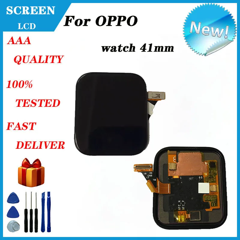 

1.6 inch AMOLED For OPPO Watch 41mm Accessory LCD Touch Screen Digitizer Sensor Panel Glass Cover Display