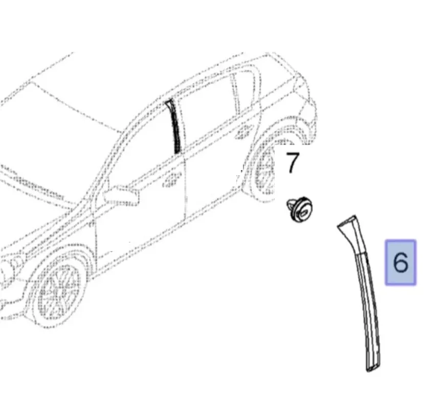 For Opel Astra Corsa H, HB, Middle Pole Connection Wick with the Door Right Left, for 2004 2005 2006 2007 2008 2009 2010 2011 2012