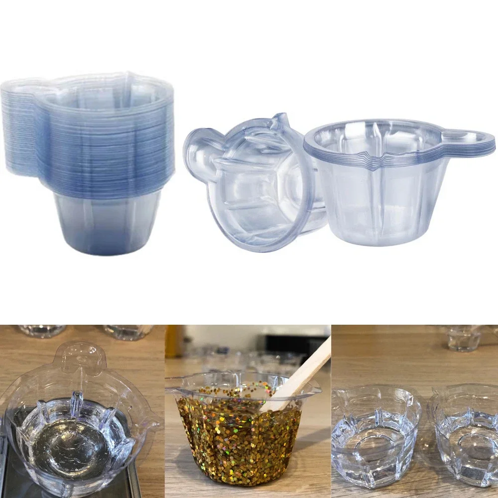 50-150Pcs 40ML Kunststoff Einweg Tassen Spender Silikon Harz Form Werkzeug für DIY Epoxidharz Handwerk Schmuck machen Werkzeuge