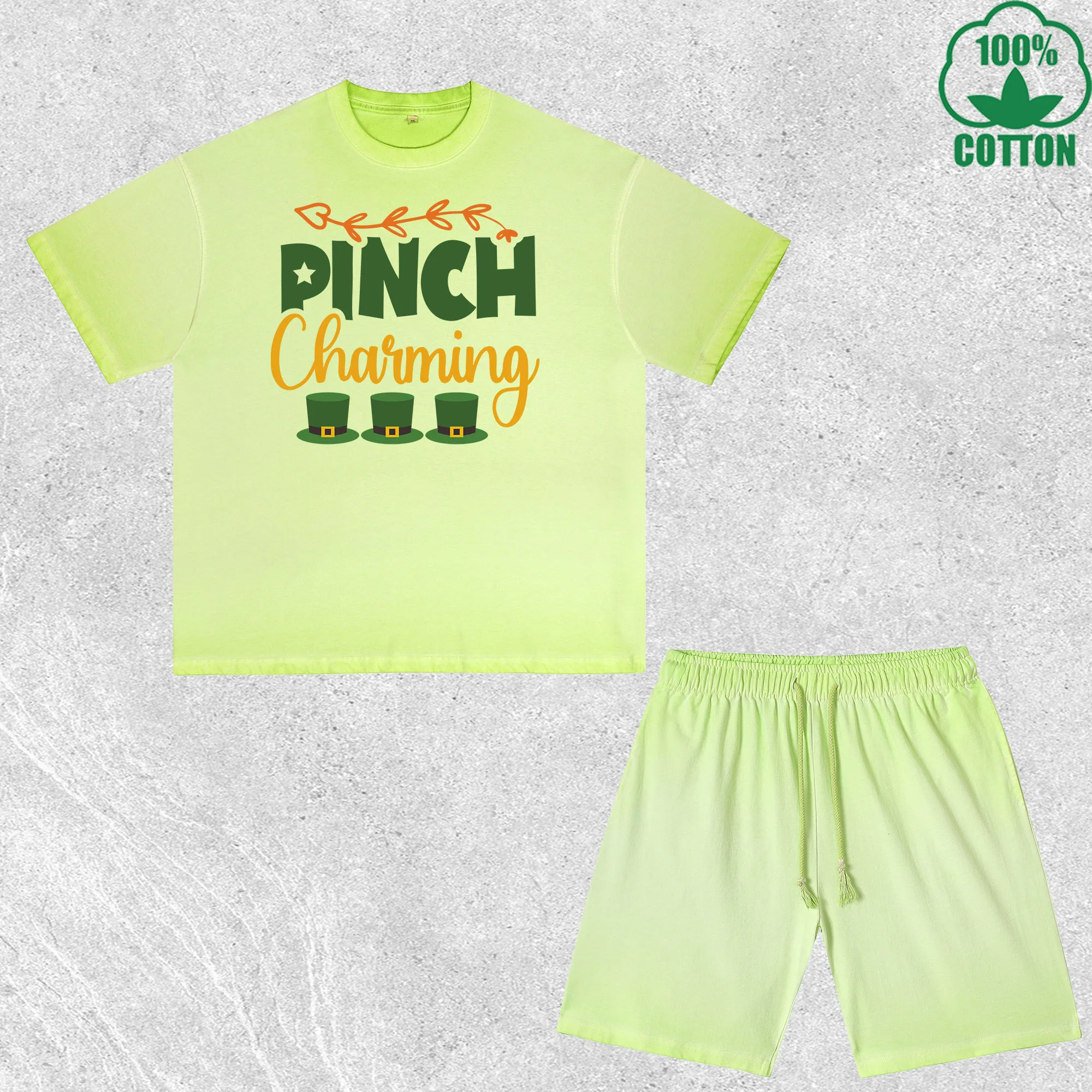 

Pinch Chaiming Printed Dirty Wash T-Shirt Shorts Set Multicolor Combo Loose Trendy Fashionable 100%Cotton Short Value Pack