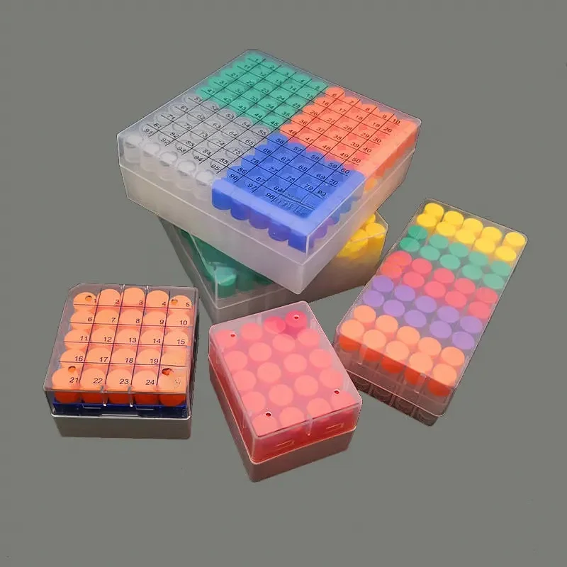 1 zestaw laboratoryjnych probówek do zamrażania 36/50/81/100 otworów 1,8 ml/5 ml PP w pudełku, zestaw plastikowych probówek do kriokonserwacji z pudełkiem — zdjęcie produktu 7