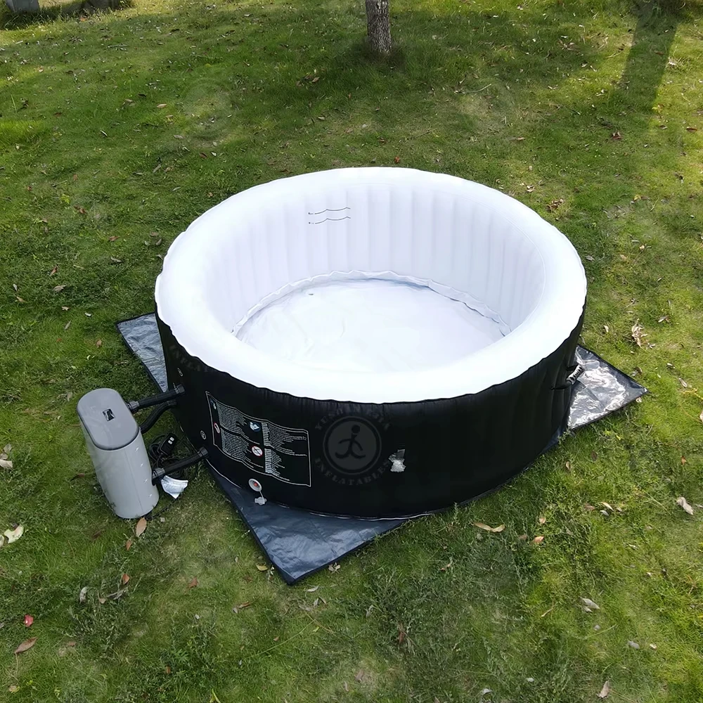 Stock 180/210cm Portable 2 Person Hot Tubs and Jacuzzi Outdoor Inflatable Spa Tub Pool with Cover for Home Garden Relaxaion