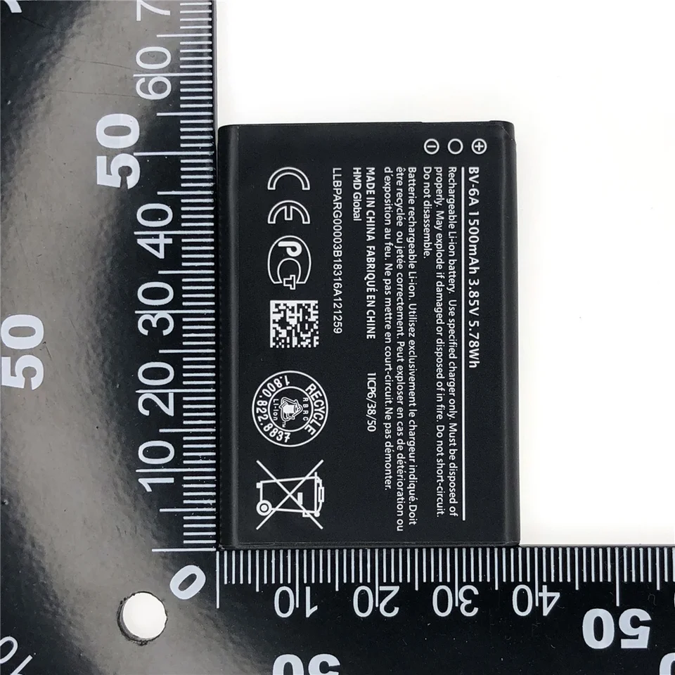 Batería recargable original BV 6A BV6A BV-6A 1500mAh para Nokia Banana 2060 3060 5250 C5-03 8110 4G 2