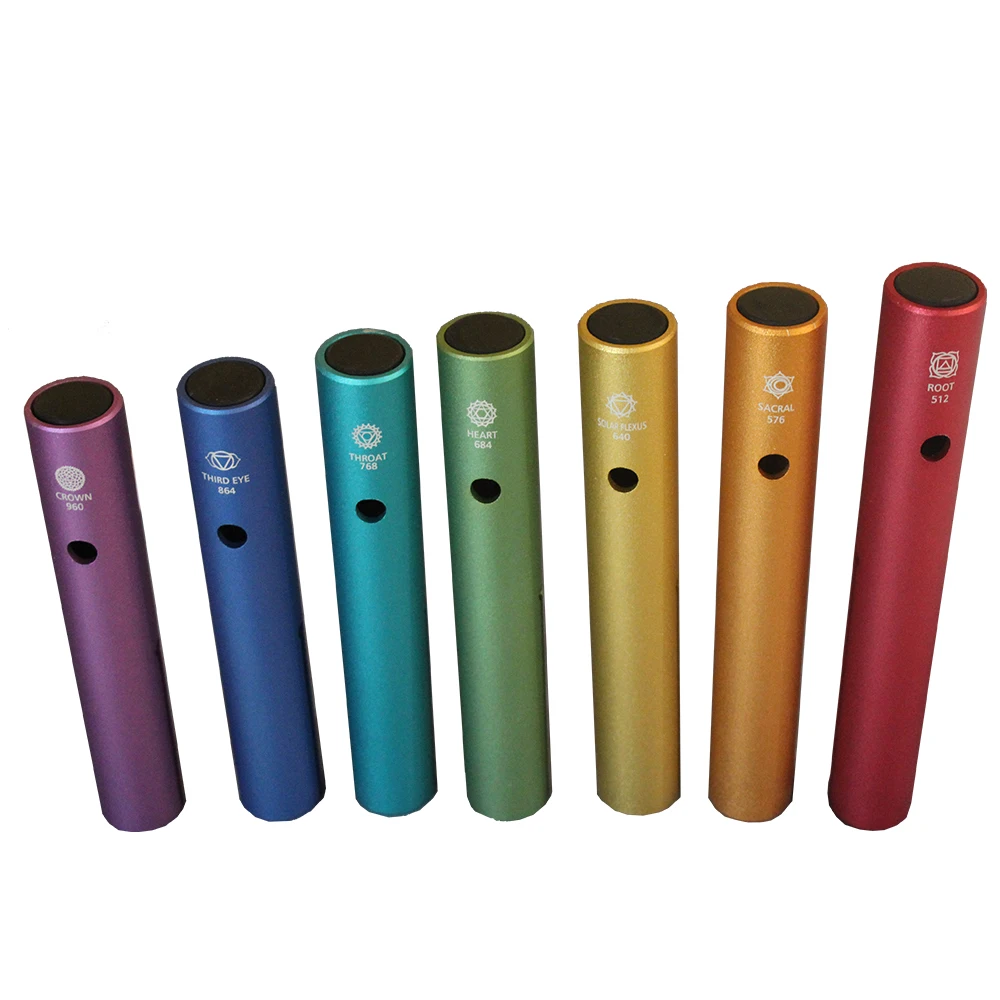 Seven Charkas Metal Wah-Wah Tube Colorful Wind Chimes Sound Healing Instruments for Yoga and Meditation