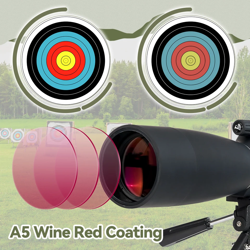 Imagem -04 - Svbony Sv28 Plus 2575x70 Luneta de Focalização Monocular com Tripé de Mesa e Adaptador para Smartphone para Tiro ao Alvo