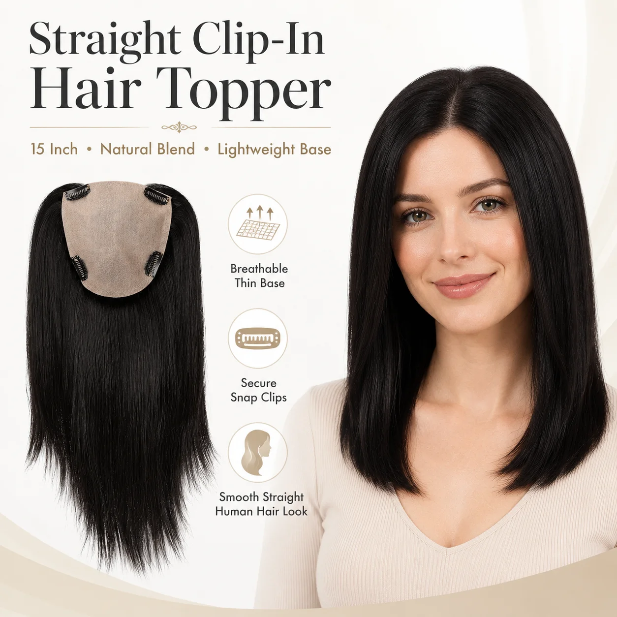 TUW03 Injection Silk Hair Topper Hair Toppers for Women Hair Piece 100% Remy  Human Hair Women Hair Topper Natural Human Hair