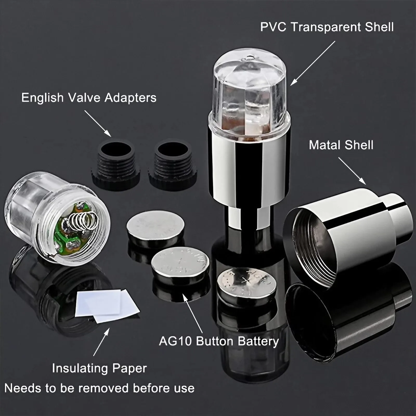 2Pcs Colorful Car Tire Valve Caps LED Car Motorcycle Cycling Wheel Lantern Spokes Hub Tyre Lamp Wheel Caps Auto Tyre Accessories