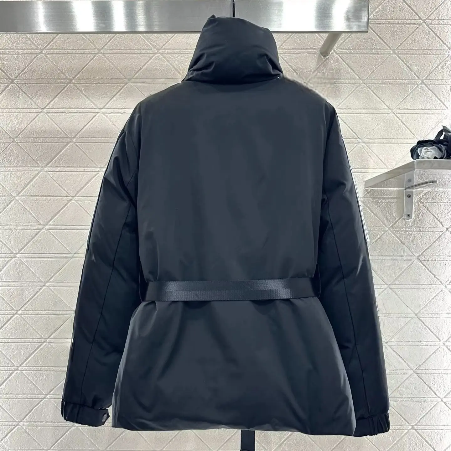 2025 الوافدين الجدد الوقوف التلبيب جاكيت زيبرا حزام أسفل سترة يندبروف ومقاوم للماء مادة النايلون يندبروف والباردة #1