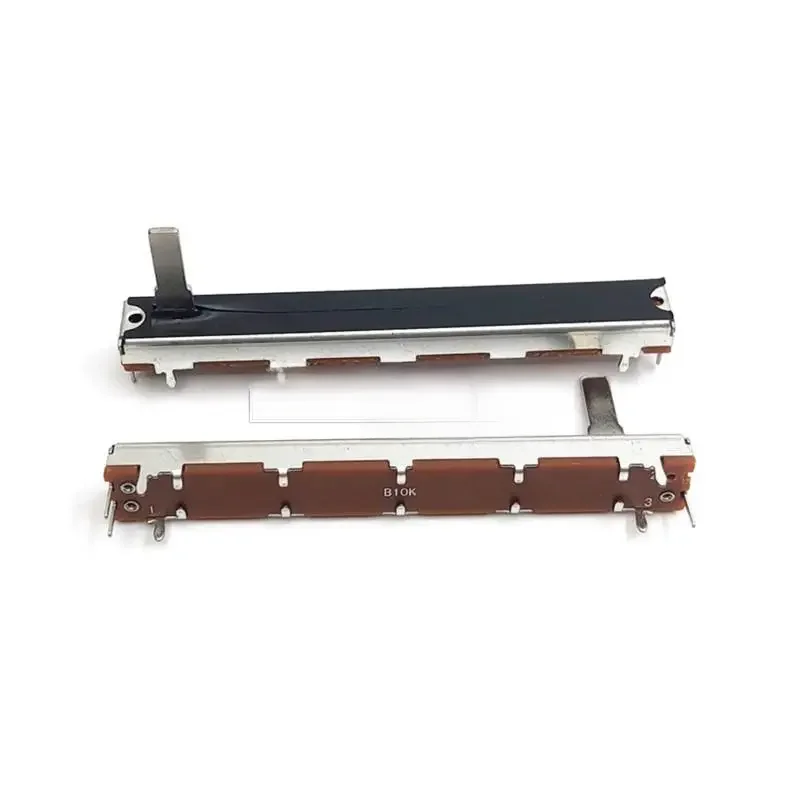 2 SZTUK 75MM Prosty potencjometr przesuwny Push Pull B10K B50K B100K Mono Tuning Dimmer Mixer Fader Skok 60MM Długość uchwytu 15MM — zdjęcie 2