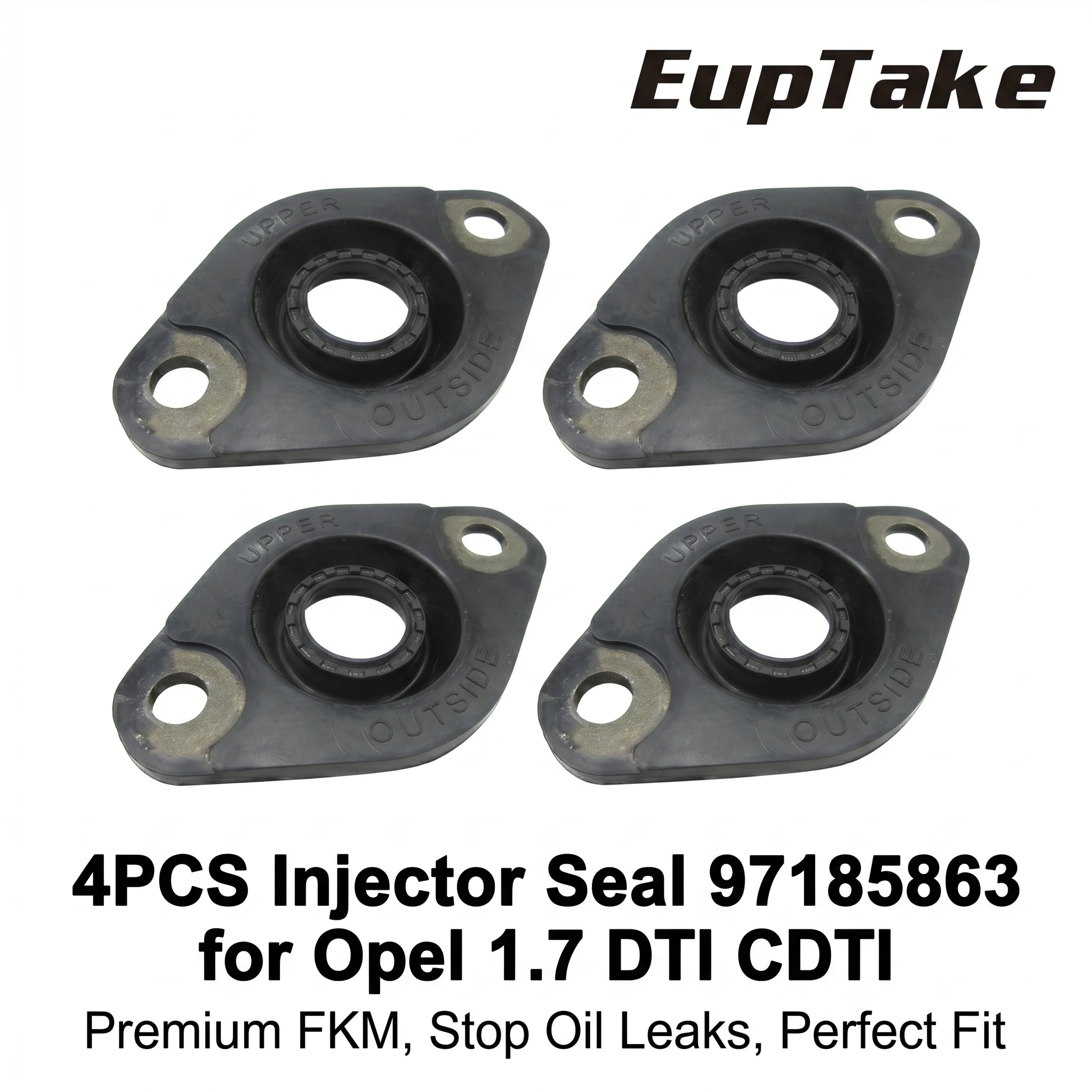 4PCS Anillo de Sellado de Inyector para Tapa de Balancines 97185863 para Opel Astra G H Corsa C Combo Meriva A 1.7 DTI CDTI Motor Diésel