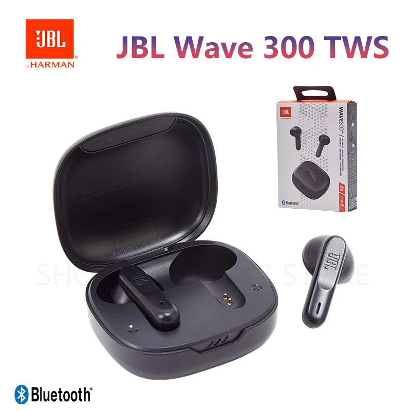 JBL-Wave 300TWS Fones de ouvido Bluetooth sem fio, fones de ouvido intra-auriculares, som baixo, fone de ouvido esportivo, microfone embutido, W300