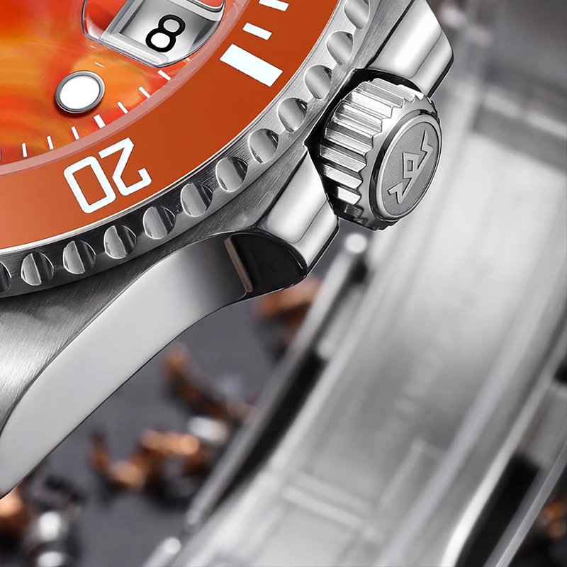 AddiesKin K012 Men's Luxury Automatic Diver Watch ST2130 Genuine Sardonyx Dial Matching Ceramic Bezel BGW9 Luminous Sapphire