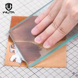 WUTA Leather Burnisher Craft Tools Clear Tempered Glass Slicker for Burnishing Polishing Board Leather Finish Tokonole Gum Tool