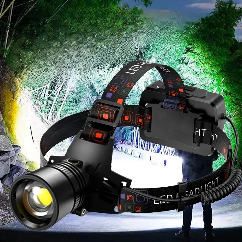 Alliage d'aluminium puissant phare LED phare 3 Modes avant LED phare extérieur étanche frontale lampe de poche