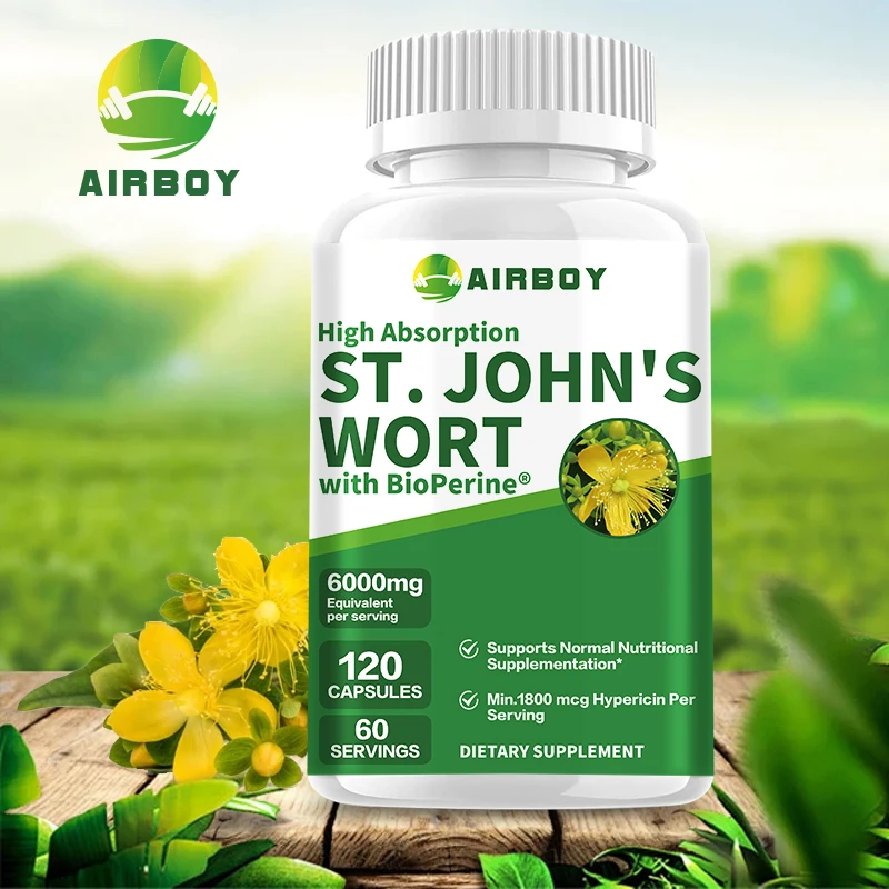 St. John's Wort Supplement - Promote Positive Emotions, Boost Mental Health, Relieve Stress and Anxiety - 120 Capsules