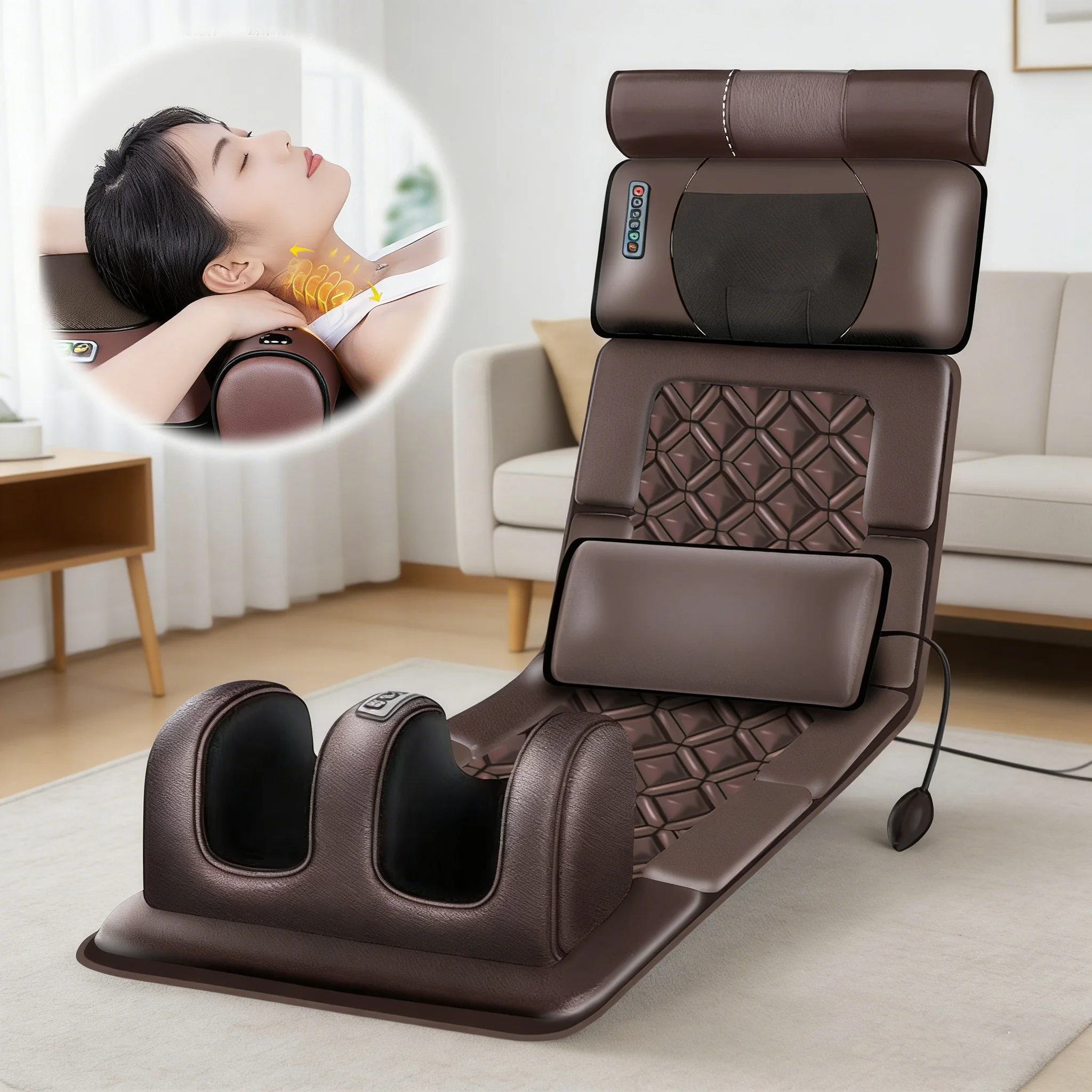 12v Electric Massage Mattress Vibrating Heating Massager Cushion For Neck Back Foot Full Body Pain Stress Relief Body Relax