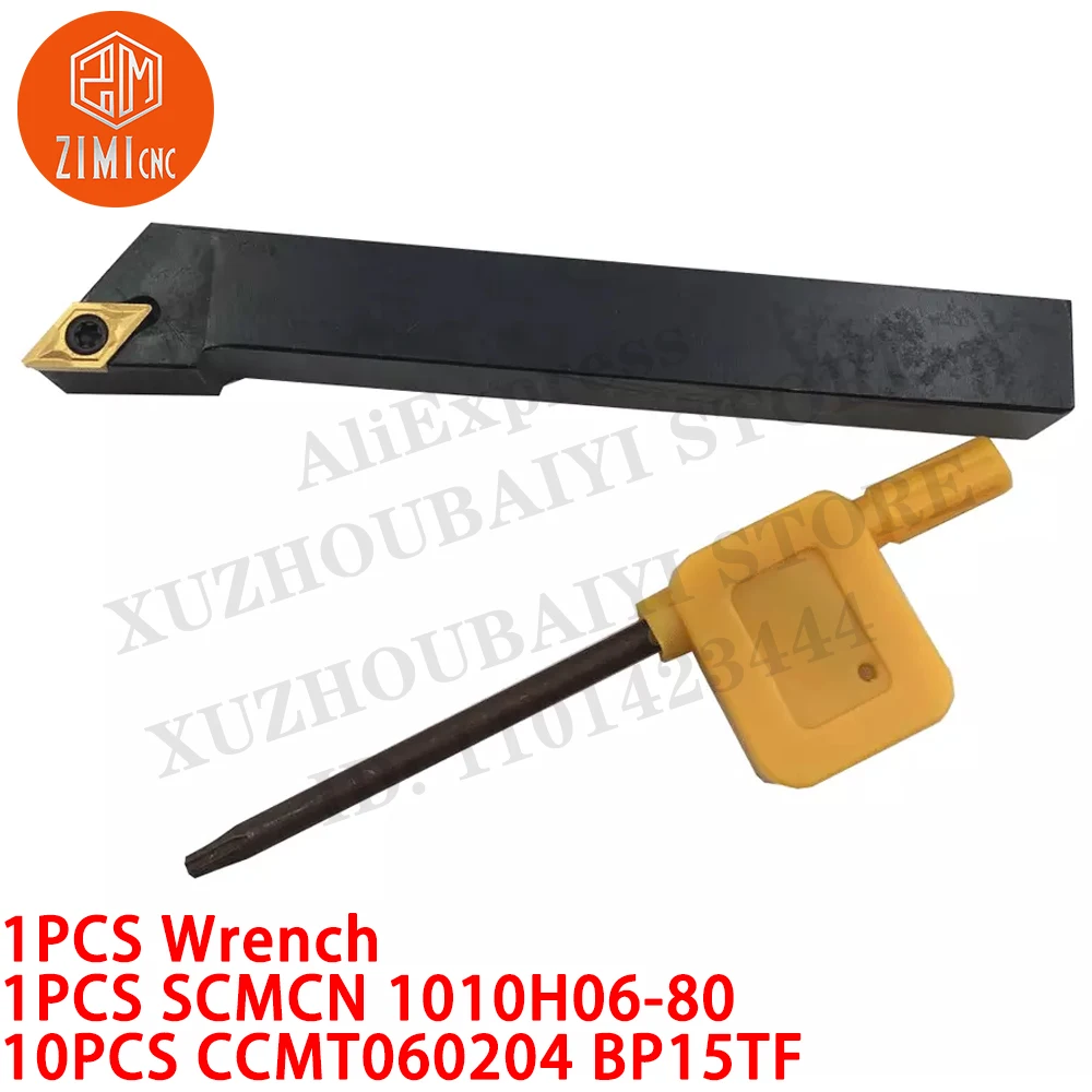 1P SCMCN 1010H06-80 Держатель токарного инструмента 10×100 мм +10 шт CCMT060204 BP15TF твердосплавные пластины с ЧПУ металлорежущий инструмент