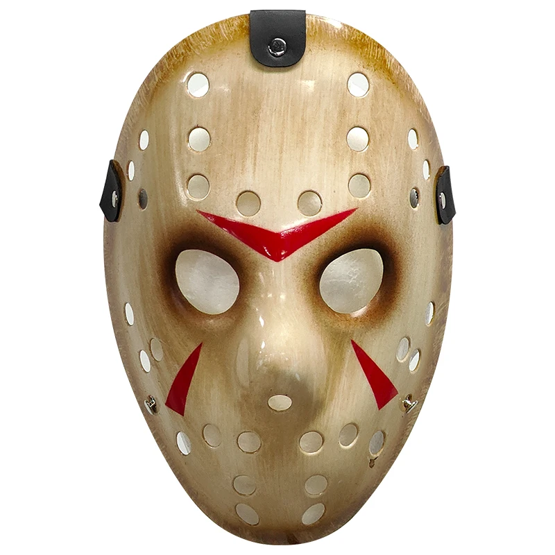 Máscara de Hockey Vintage para Cosplay de Halloween, Cubrecara Duradero de PP Estilo Película de Terror, Accesorio Realista de Asesino, para Juego de Rol y Mascarada