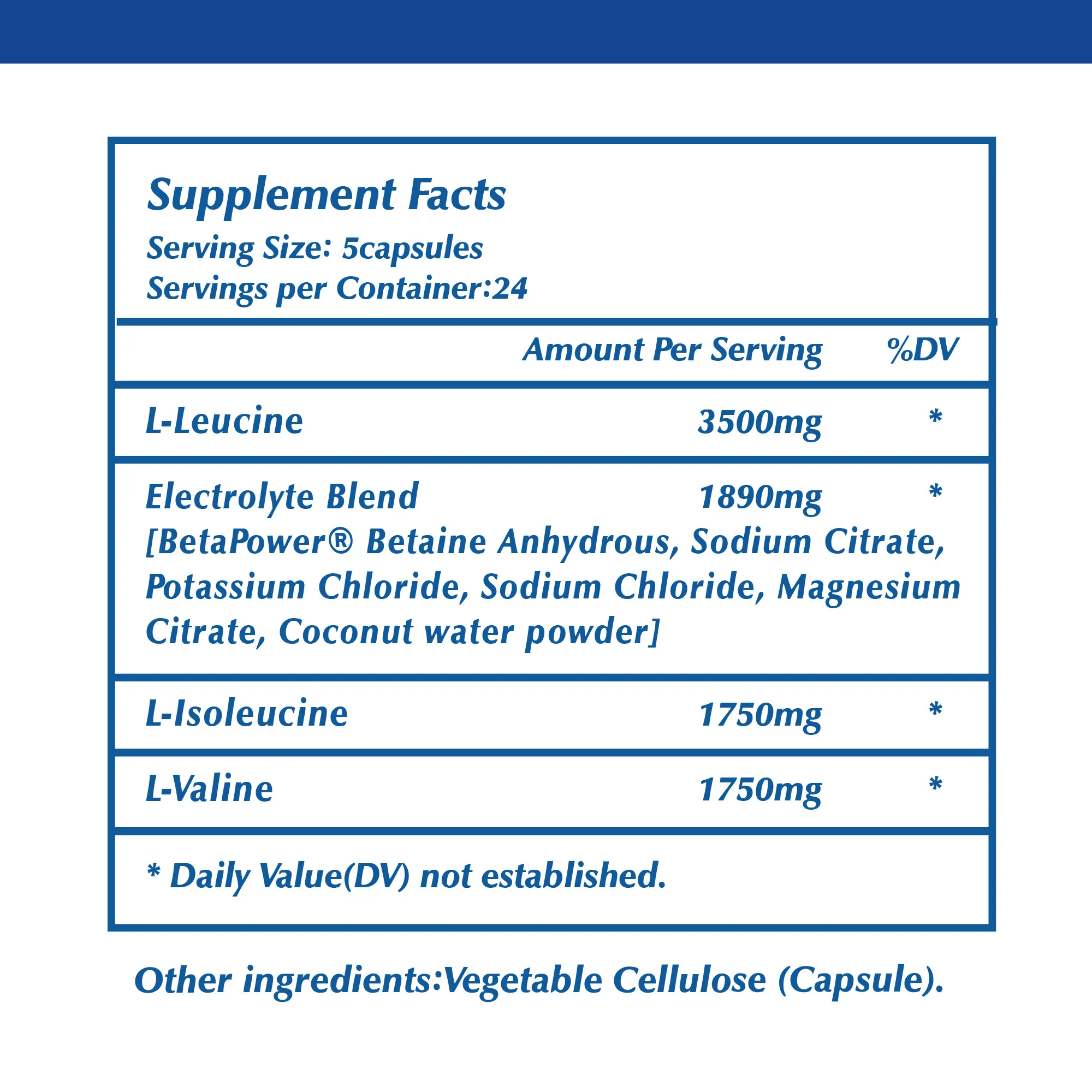 Sport BCAA Supplements - Supports Muscle Growth and Recovery, Electrolyte Balance, and Hydration - 120 Capsules