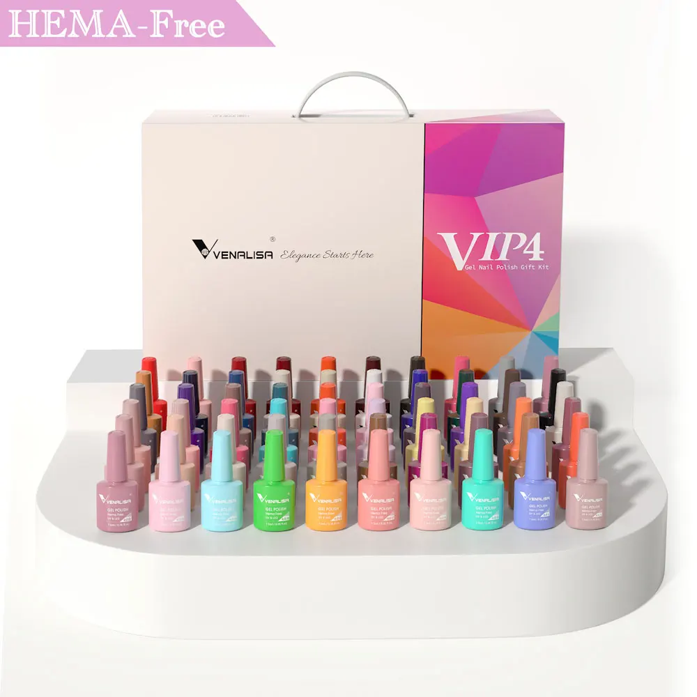 7.5Ml Venalisa Gel Nagellak Set VIP4 Hema Gratis Nailmanicure Soak Off Base Nowipe Topcoat Uv Led Nail Gel vernis Kit