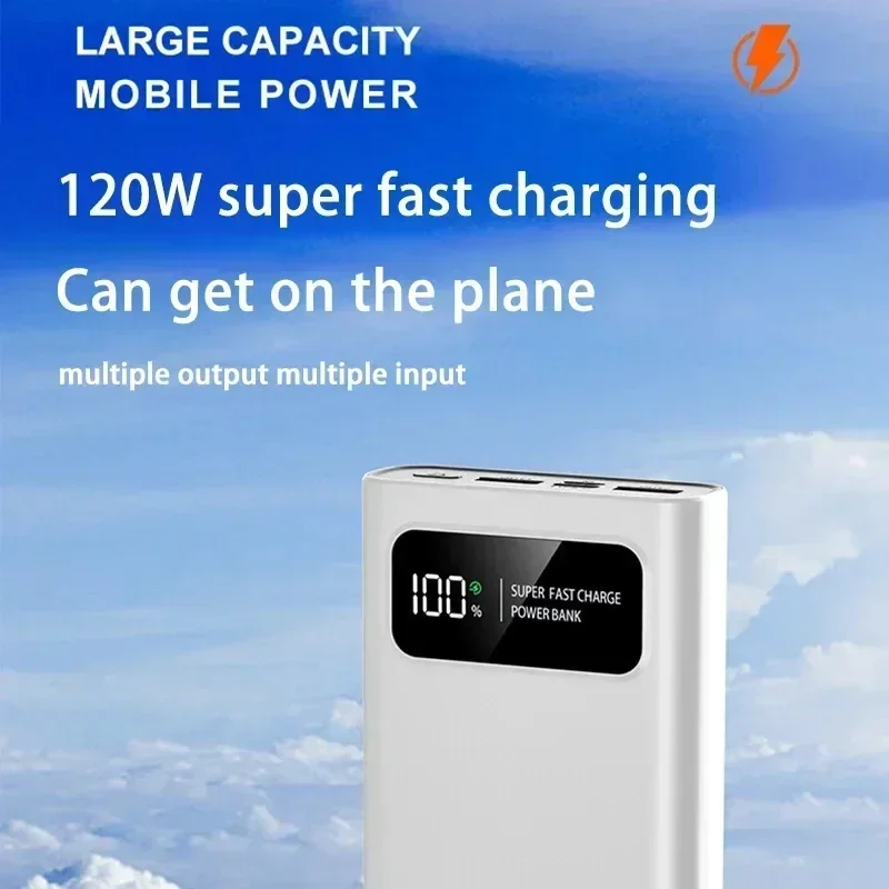 120W snelladende powerbank 200000 mAh ultragrote capaciteit draagbare digitale display externe batterij voor iPhone Xiaomi Samsung