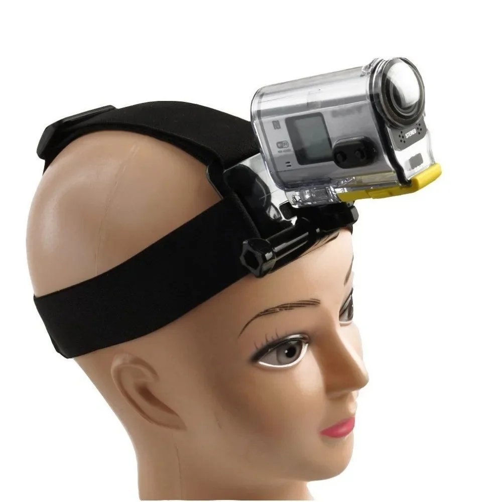 Uchwyt z wysuwanym paskiem na głowę, elastyczny pasek + adapter do SONY Action Cam HDR, adapter 1/4"-20 do kamery — zdjęcie 2