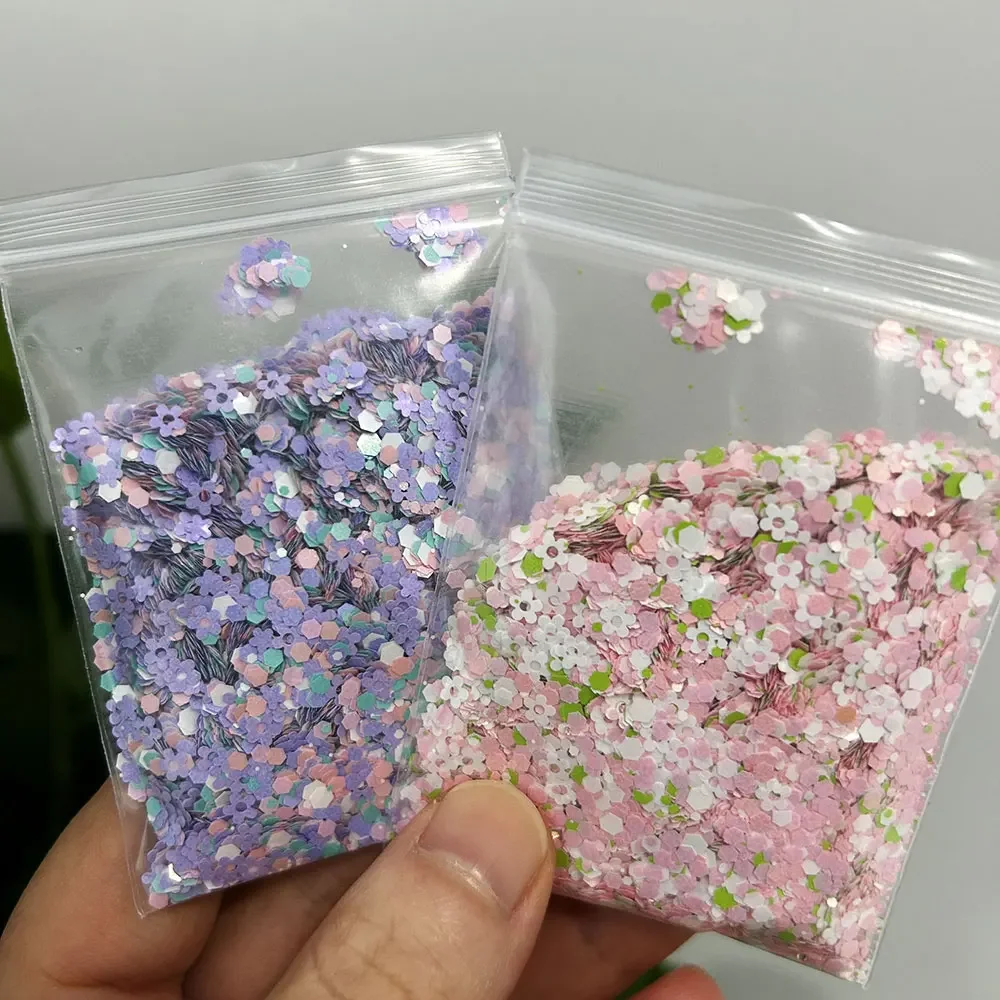 Paillettes hexagonales mixtes pour vernis à ongles, démontrent de résine, fourniture de manucure, pois macaron, 10g, 30g par sac