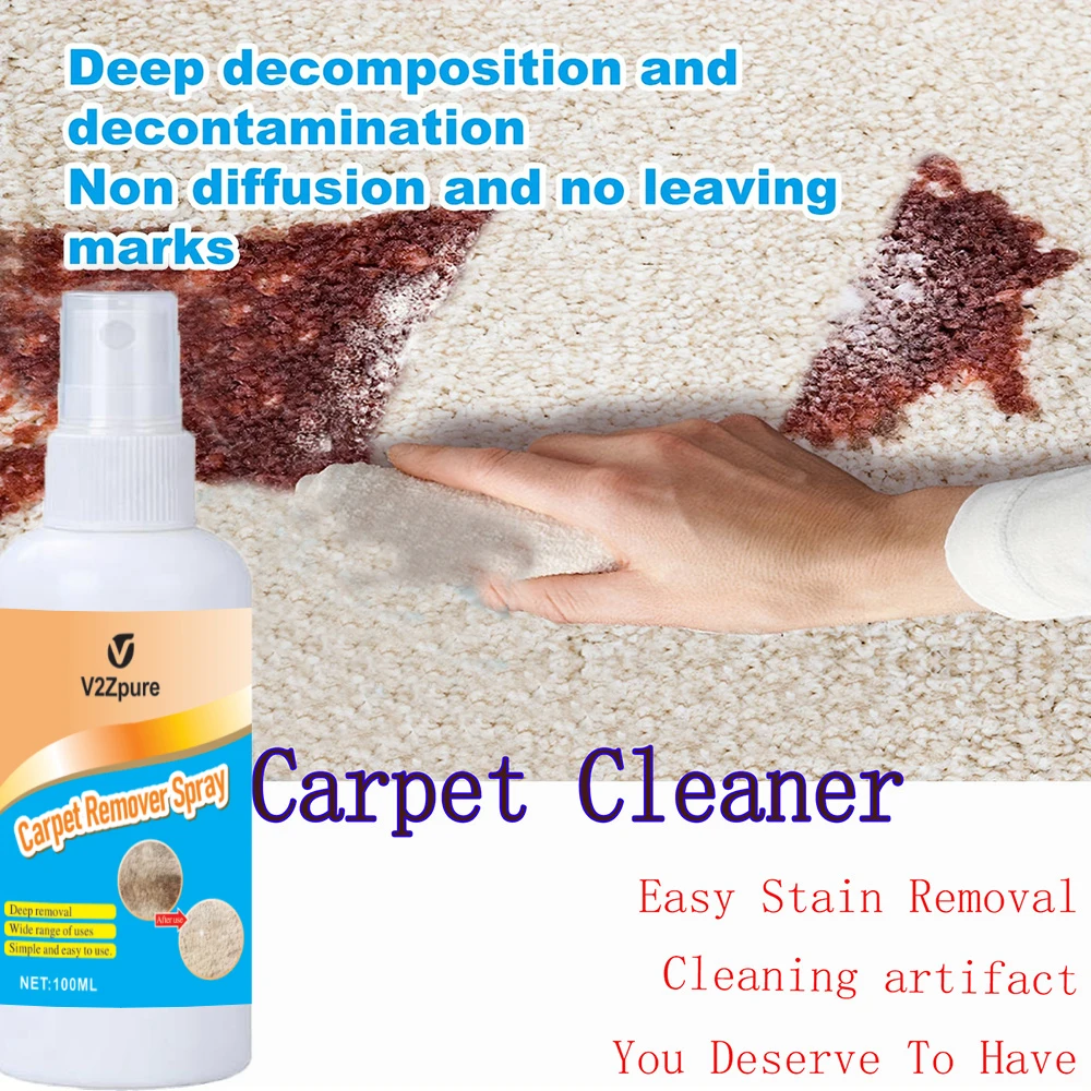 New Carpet Stain Remover Stain and Spot Fabric and Upholstery Cleaner Dry Cleaning Free Washing Makes Cleaning Easier