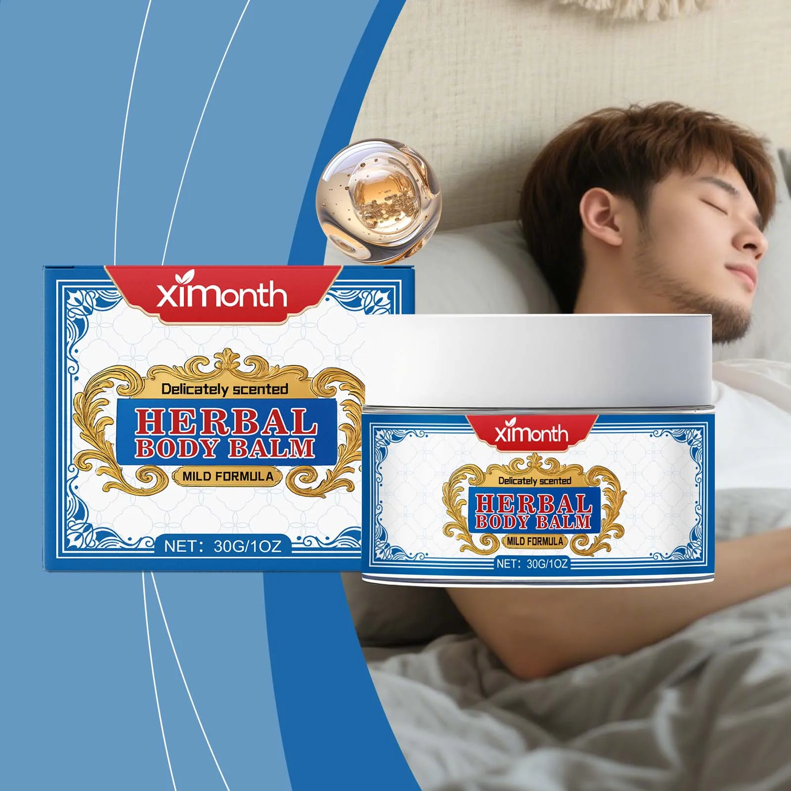 

Ximonth 30g Herbal Improve Sleep Balm Relaxing Before Bedtime Plant Scent Reduce Stress Anxiety Soothe Mood Insomnia Ointment