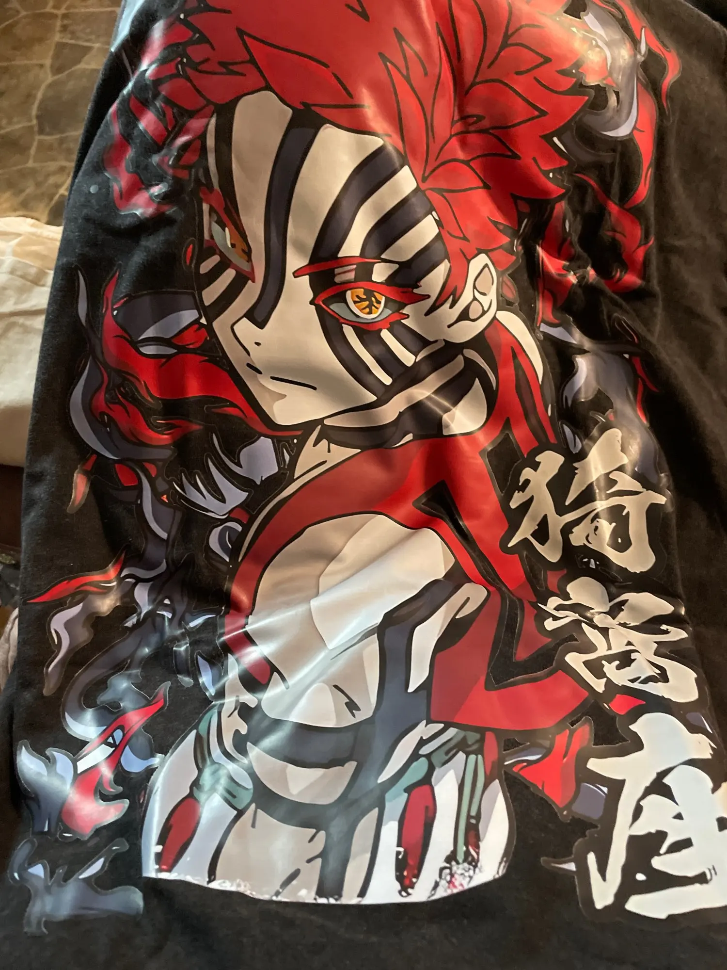 Upper Moon III Akaza Graphic T‑Shirt – 100% Cotton Demon Slayer Tee