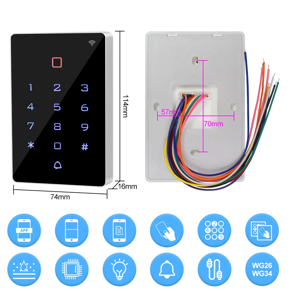 WiFi Tuya Access Control System Kit Set RFID Keyboard Access Controller IP68 Waterproof Electric Magnetic Lock Strike Door Locks