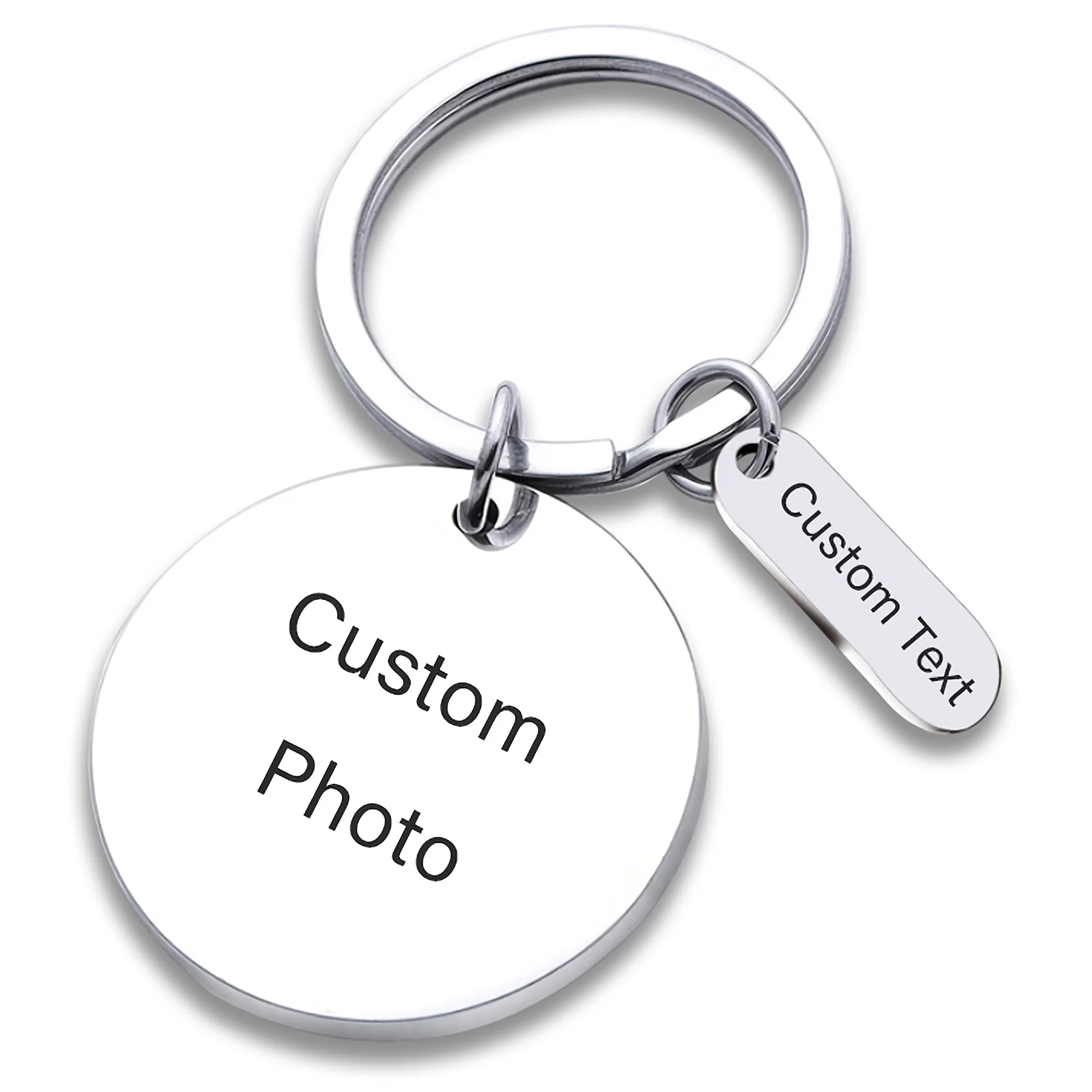 Customized photo keychain with sketch, stainless steel laser-engraved keyring, DIY personalized gift, suitable for pets, couples, family, birthdays, and anniversaries view 6