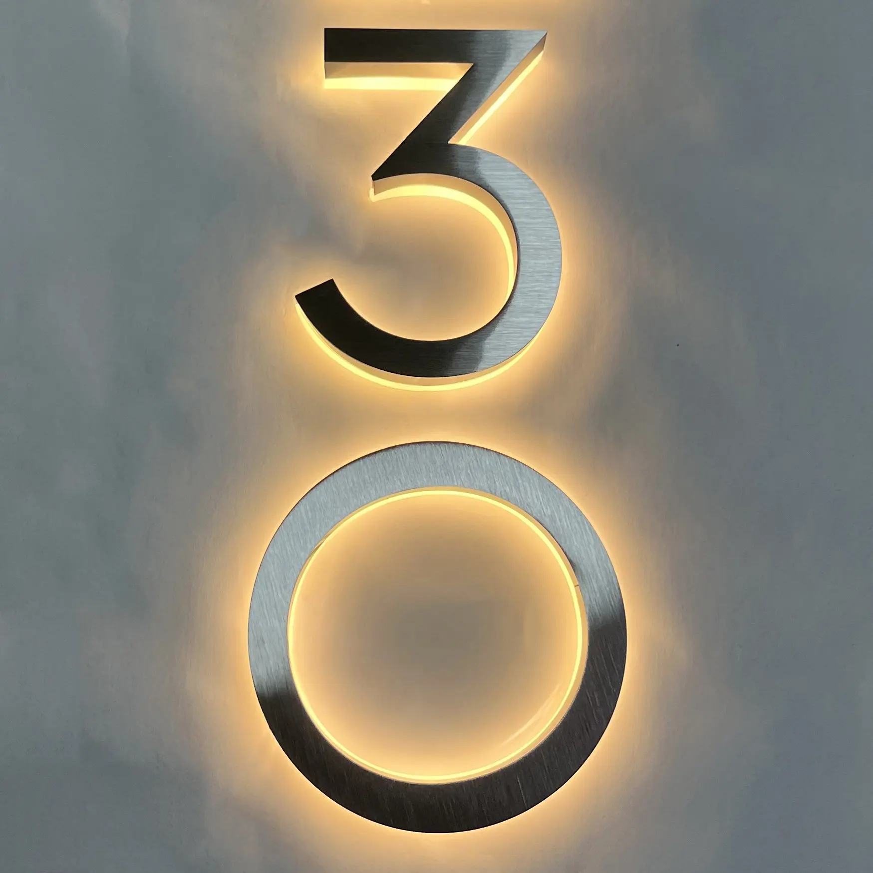 

Custom Home Address Sign Metal Backlit Rgb Led Light Door Number Sign house numbers with light