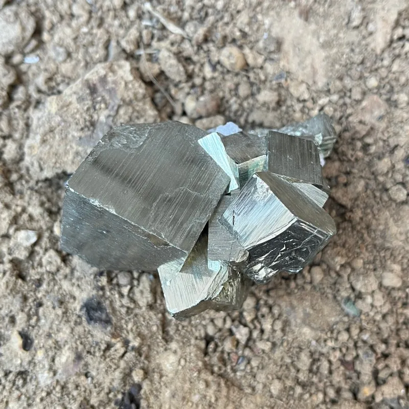 Natural Pyrite Cube Cluster Geode Decorative Crystal Specimen for Healing Wealth Energy Home Décor and Meditation Stone