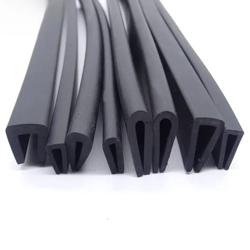 Bande de bord en caoutchouc noir, Section en U, Anti-huile, bouclier de bord, 1/2/3/4/5 mètres