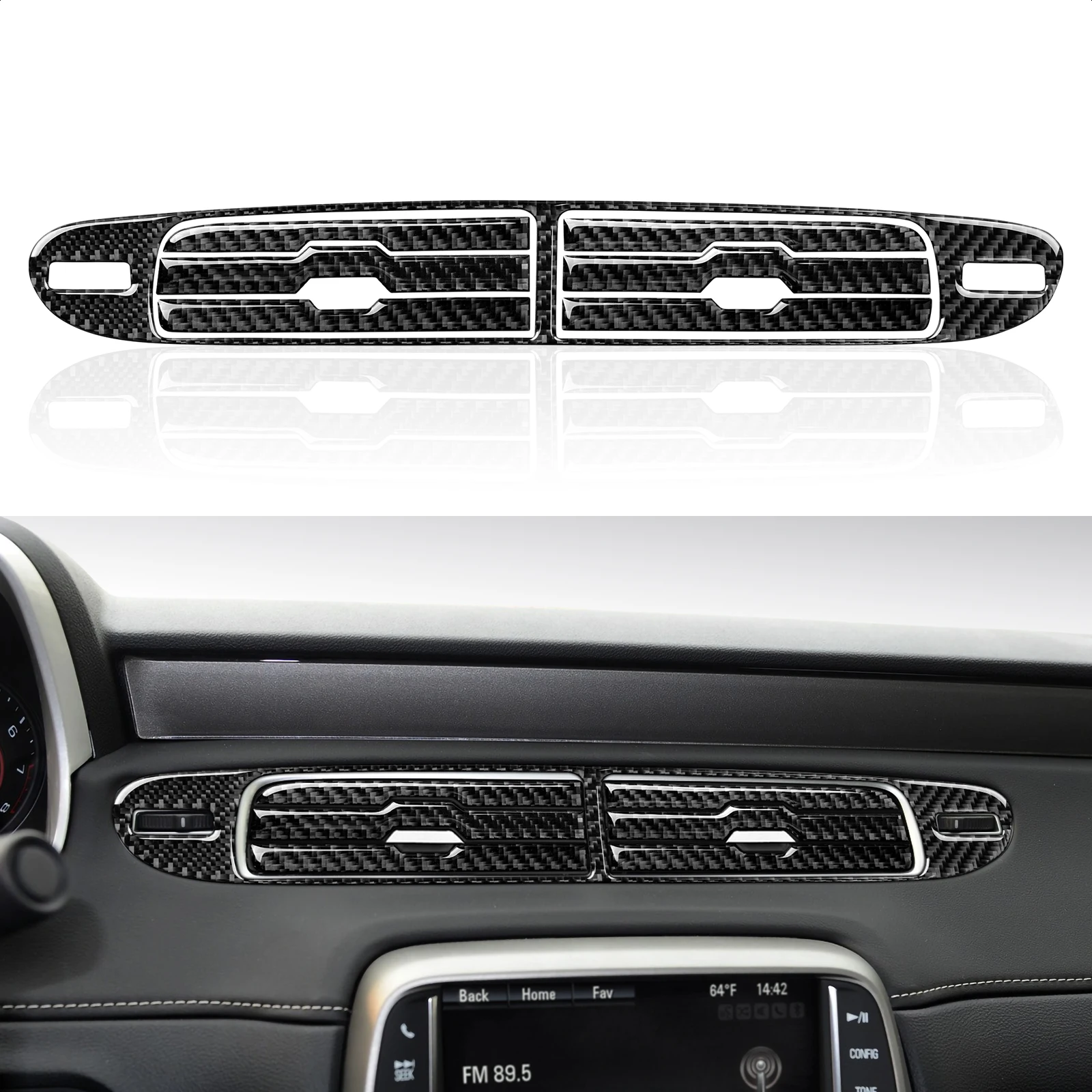 

Car Center Console Air Conditioning Vent Sticker Decal Carbon Fiber Trim Cover for Chevrolet Camaro 2012-2015 Accessories