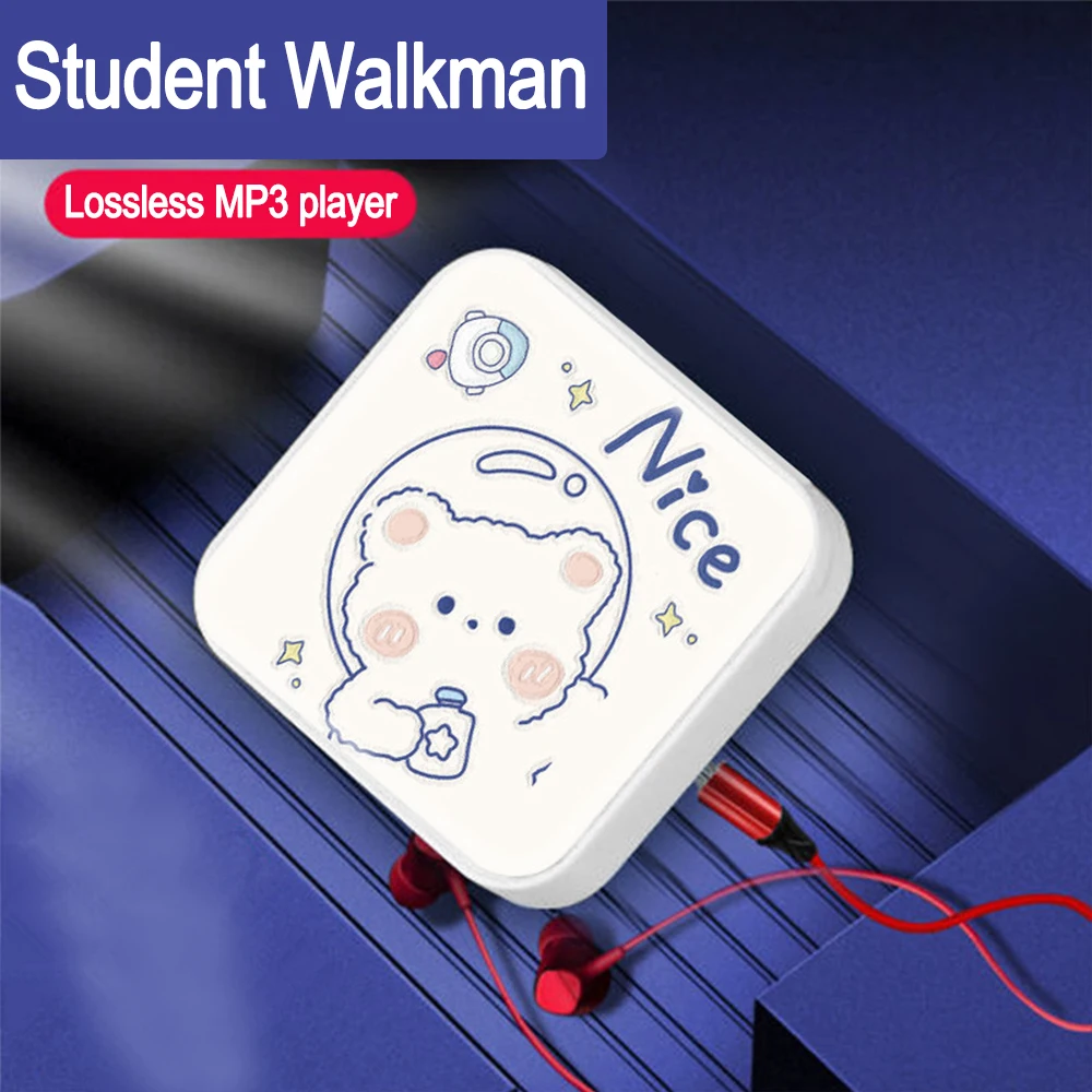 Mini Cartoon Pattern Music MP3 Player Student Sports Running Music Walkman with USB Cable + Headphones