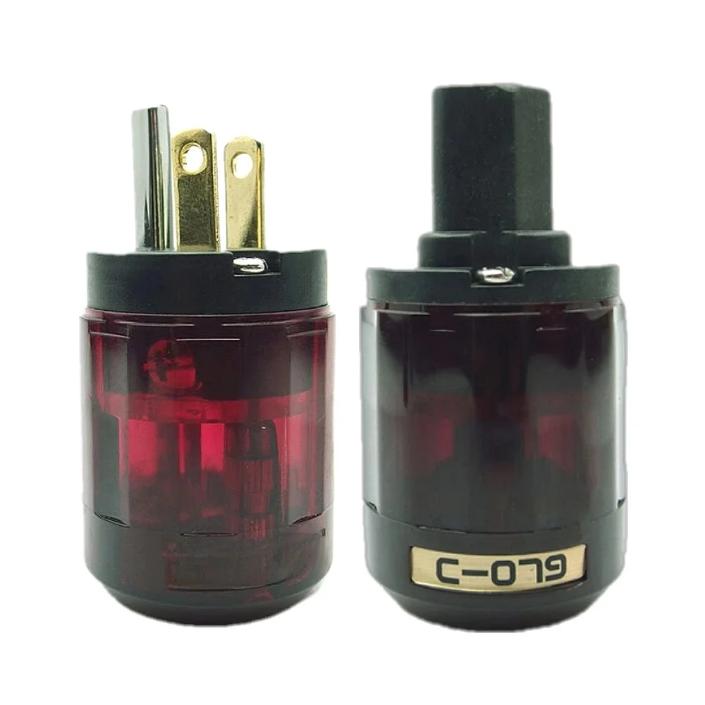 Para pozłacanych złączy HIFI Oyaide C-079 IEC żeńskie i P-079 męskie, amerykańskie wtyki zasilania, złącza audio HIFI DIY Mathur Audio — zdjęcie produktu 7