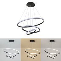 3 Ring Pendant Lights, Modern Circular Dimmable Hanging Lamp  Adjustable Ceiling Light for Kitchen Dining Living Room