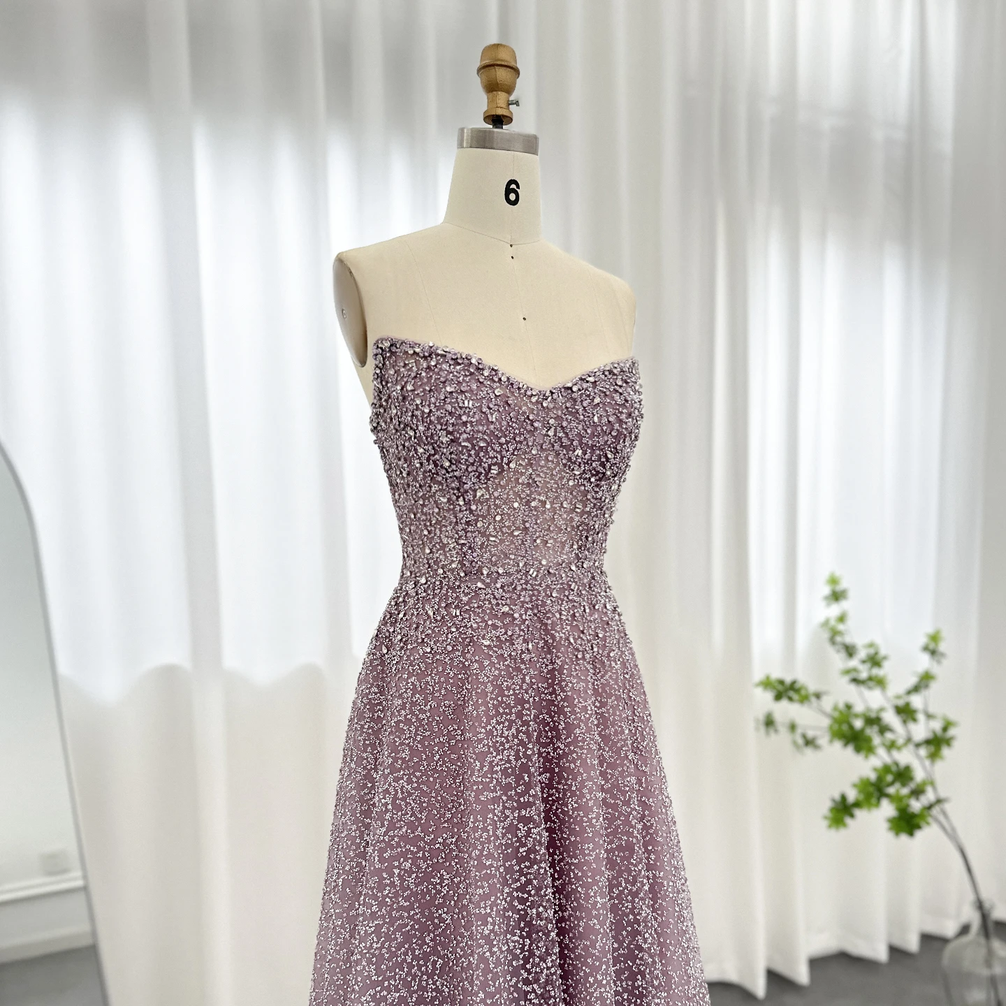 Sharon Said Bling Blaues Kristall-Luxus-Abendkleid in Übergröße für Hochzeitsfeier, Formelle Kleider SS699 Maßanfertigung – Detail 15