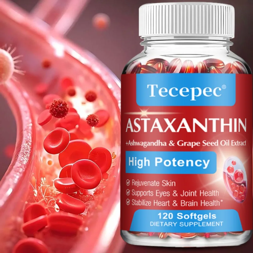 

Astaxanthin Capsules - Antioxidant, Promotes Cardiovascular Health & Metabolism Supporting Eye, Joint & Skin Health