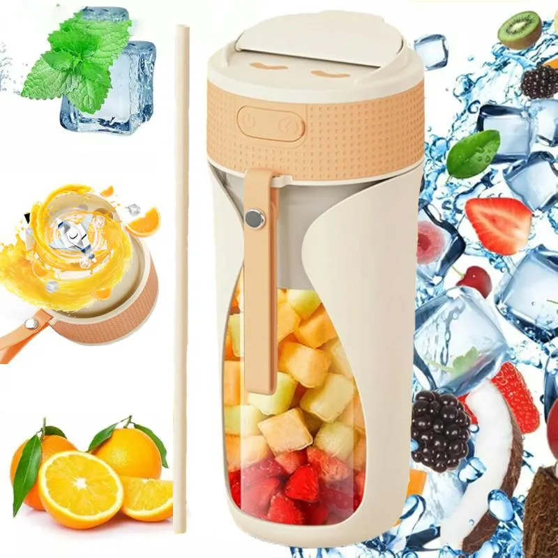 

Portable Blender Cup, 450ml Multi-Function Blender with Ice-Crushing,Strong Cutting Power with 6 Blades, USB-C Rechargeable, Suitable for Shakes and Smoothies, Fruit Veggie Juicer Cup for Home, Travel, Camping, Sport, Office