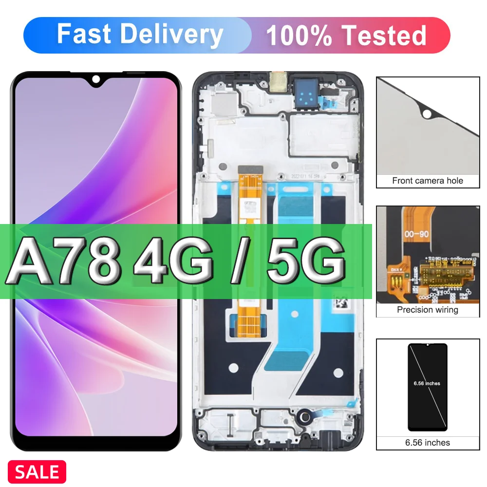 

6.43'' A78 Display For OPPO A78 4G CPH2565 LCD Display Touch Screen Digitizer Assembly Replacement For OPPO A78 4G Display