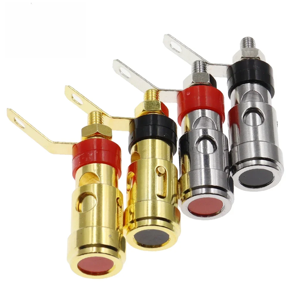 Borne à ressort plaquée or, 2 pièces, amplificateur de haut-parleur, prise autobloquante à ressort, Terminal de Type poussoir