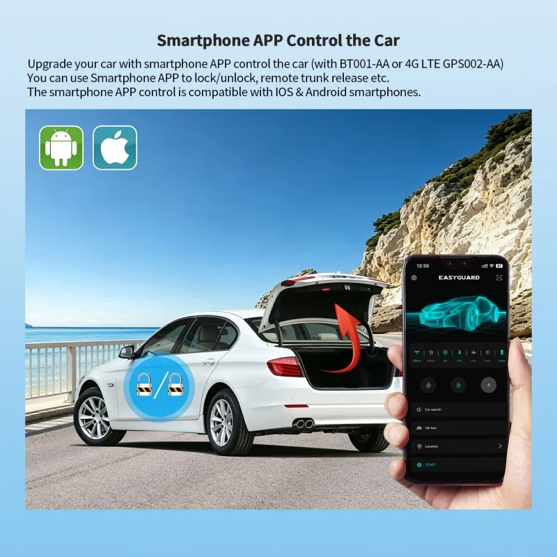 EASYGUARD Smartphone APP Control CANBUS PKE Passive Keyless Entry Remote Starter For BMW X6 E71 E72