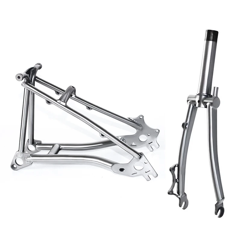 

16" Brompton Folding Bike Front Fork Rear Triangle for C Brake/Disc Brake Titanium Bike Frame Bicycles Accessories