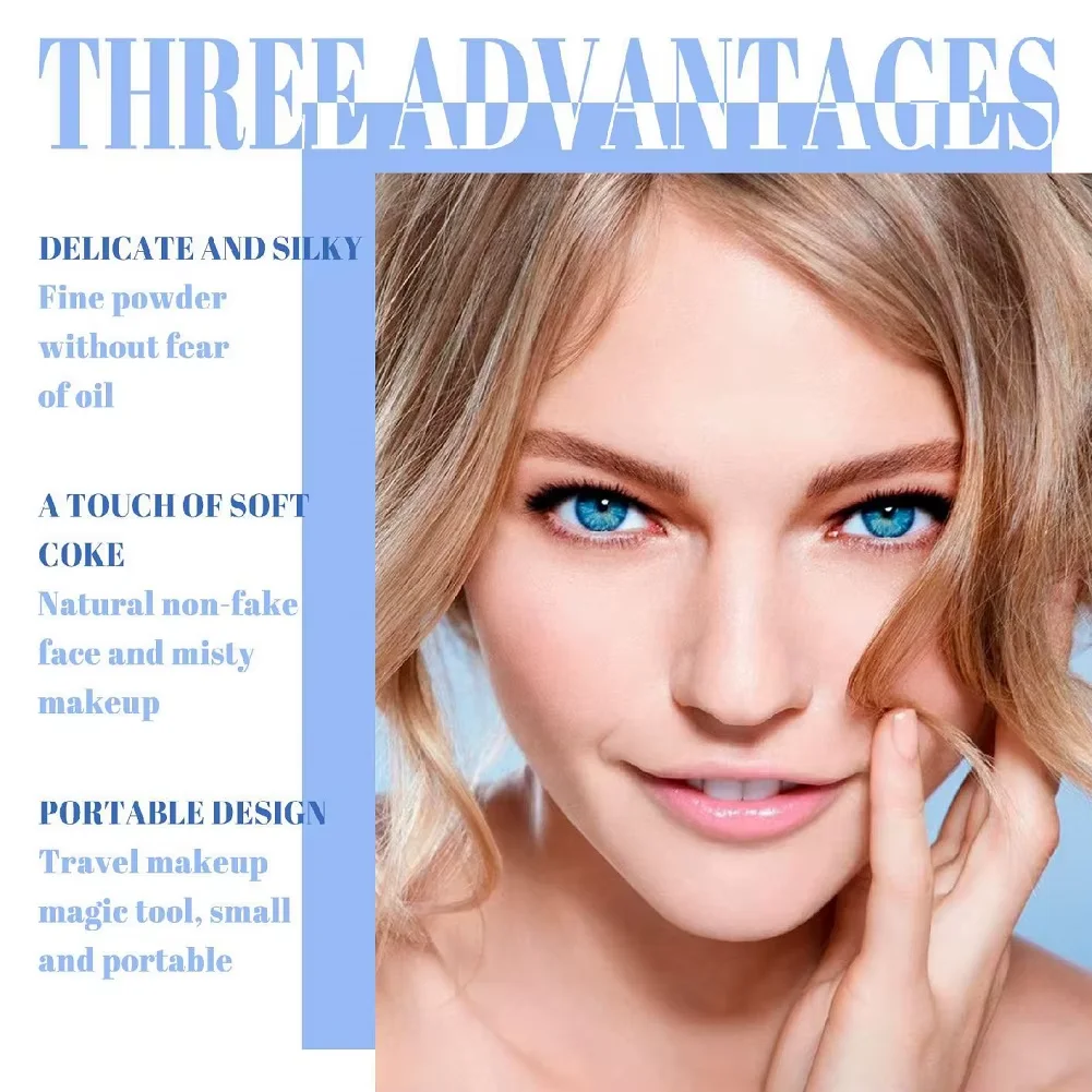 Cipria Compatta Opacizzante a Lunga Durata con Applicatore a Spugna, Impermeabile, Texture Liscia per un Viso Luminoso