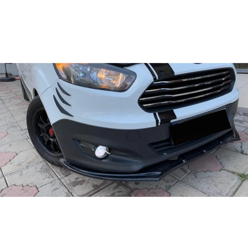 For Ford Tourrneo Courier Front Bumper Lip Body Kit Spoiler Splitter Diffuser 3pcs High Quality ABS Plastic Professional