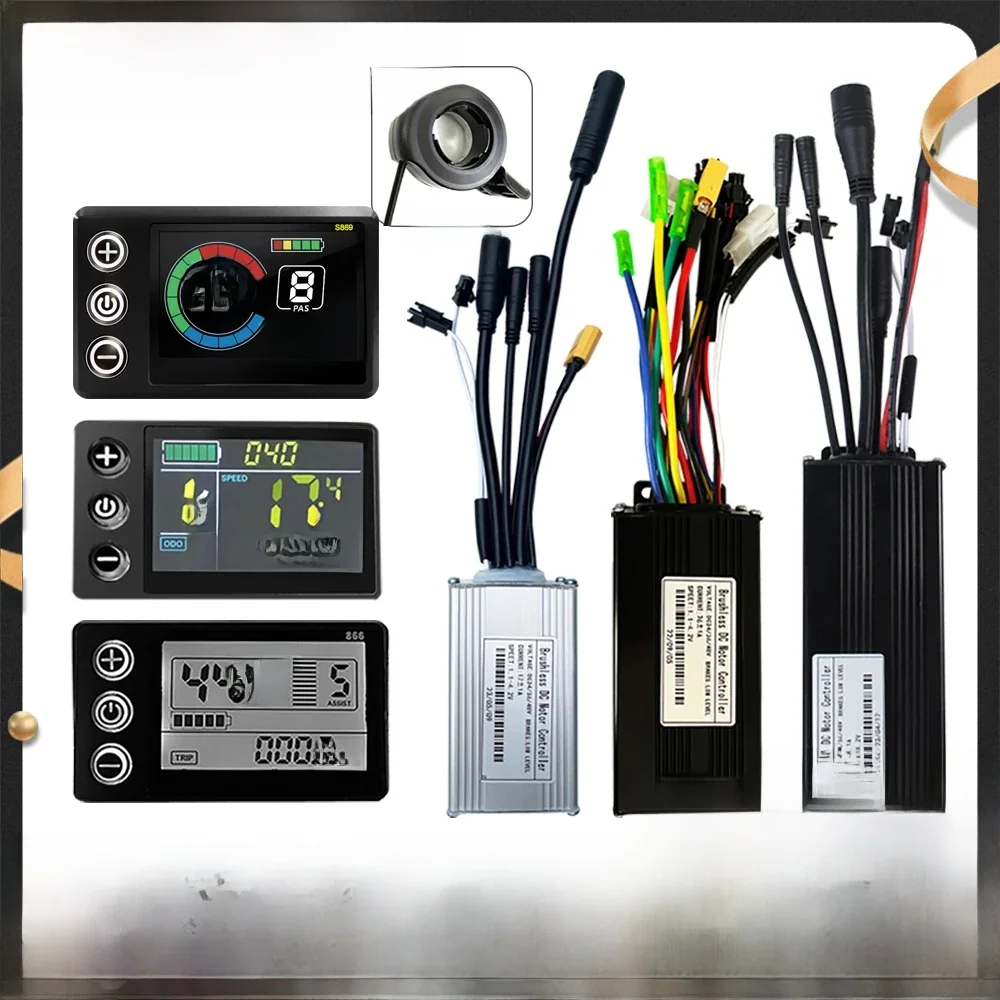 AliExpress RICETOO Three-Mode Ebike Controller 17A 26A 30A 40A 36V/48V with Learning Function S866 LCD Display 350W-1000W Motor