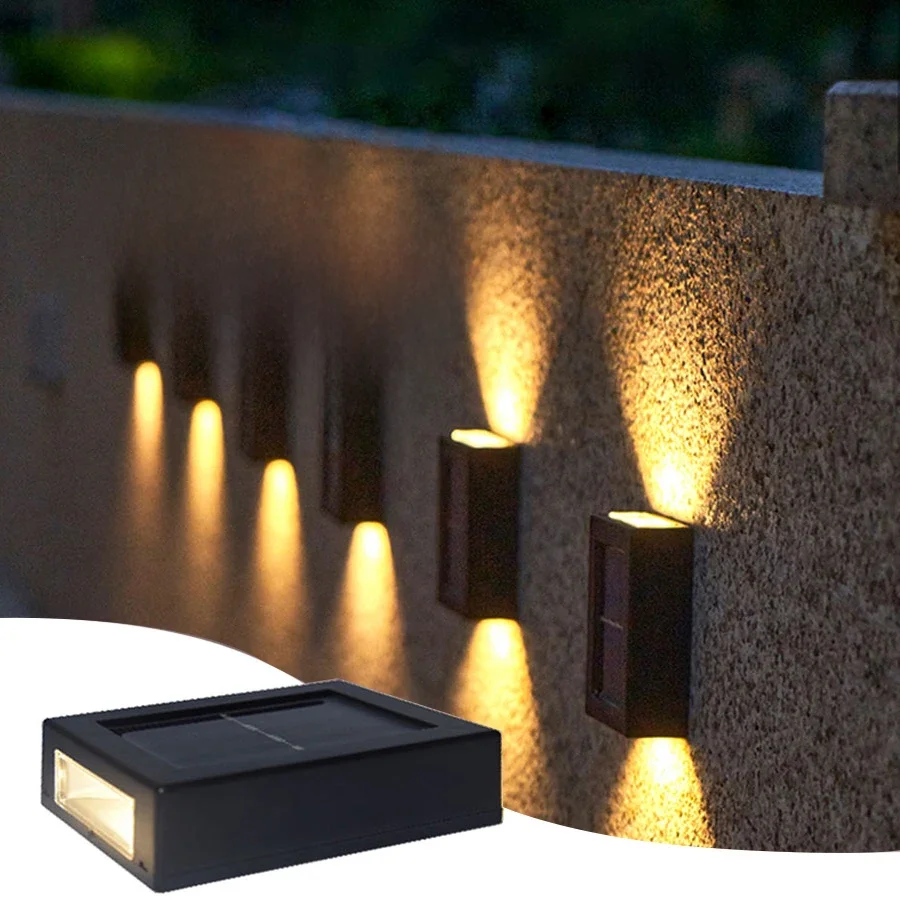 Lumière solaire extérieure haut et bas mur rondelle lumière étanche lampe solaire pour jardin rue paysage balcon cour porche décor